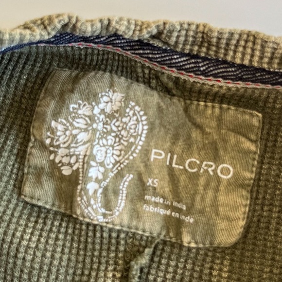 Anthropologie Pilcro Dolman Short Sleeve Waffle Knit Top Womens XS Green - Picture 11 of 12